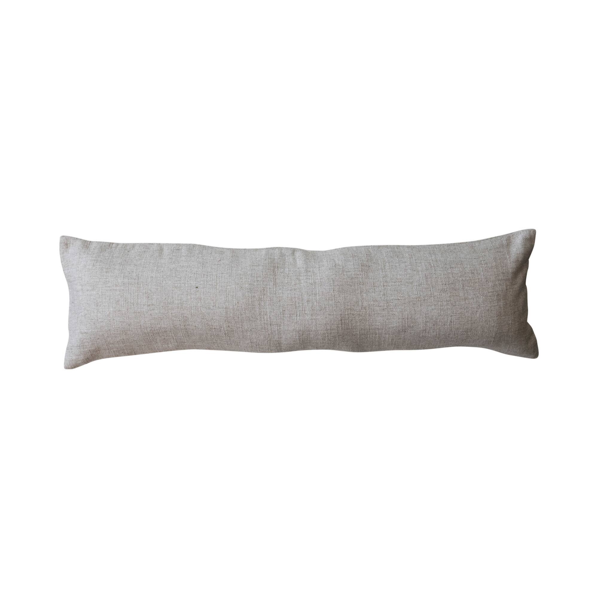 Hello Honey® 36" Christmas Tree Embroidery Linen Lumbar Pillow with French Knots